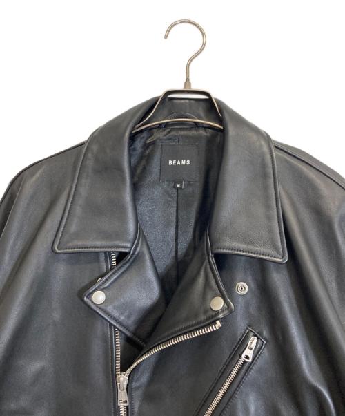 BEAMS（ビームス）BEAMS (ビームス) ルーズ ダブル レザーライダース ジャケット ブラック サイズ:Mの古着・服飾アイテム