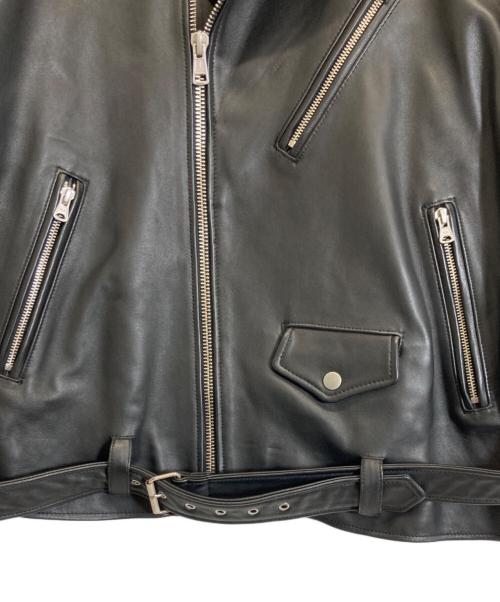 BEAMS（ビームス）BEAMS (ビームス) ルーズ ダブル レザーライダース ジャケット ブラック サイズ:Mの古着・服飾アイテム