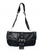 PRADAプラダ）の古着「レザー切替ワンショルダーバッグ」｜ブラック