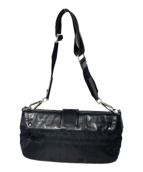 PRADA（プラダ）PRADA (プラダ) レザー切替ワンショルダーバッグ ブラックの古着・服飾アイテム