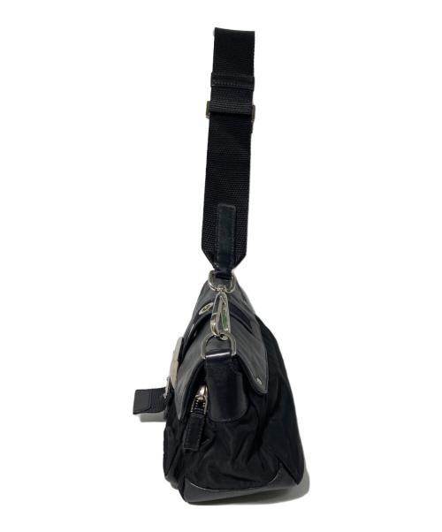 PRADA（プラダ）PRADA (プラダ) レザー切替ワンショルダーバッグ ブラックの古着・服飾アイテム