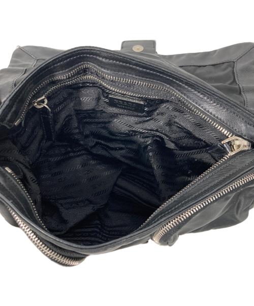 PRADA（プラダ）PRADA (プラダ) レザー切替ワンショルダーバッグ ブラックの古着・服飾アイテム