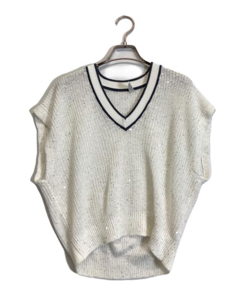 BRUNELLO CUCINELLI（ブルネロクチネリ）BRUNELLO CUCINELLI (ブルネロクチネリ) ニットベスト ホワイト サイズ:XSの古着・服飾アイテム