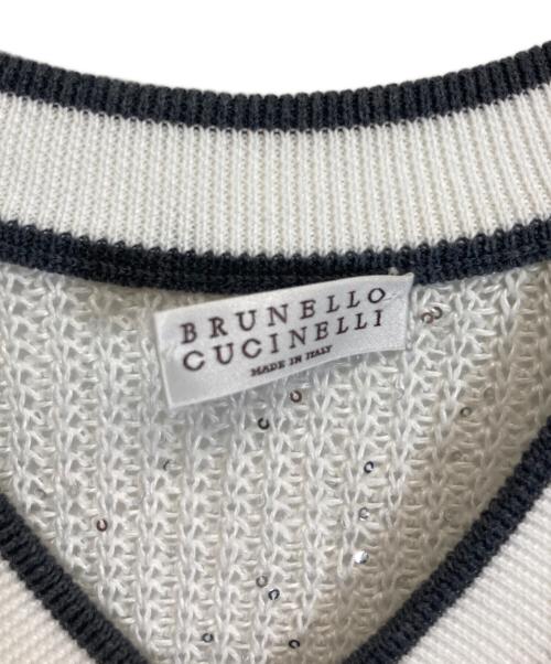 BRUNELLO CUCINELLI（ブルネロクチネリ）BRUNELLO CUCINELLI (ブルネロクチネリ) ニットベスト ホワイト サイズ:XSの古着・服飾アイテム