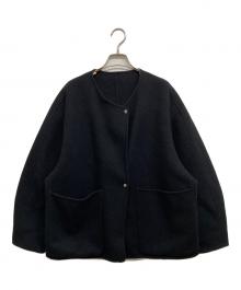 Spick and Span（スピック＆スパン）の古着「ビーバーストール付きショートコート」｜ブラック