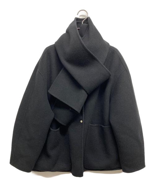 Spick and Span（スピック＆スパン）Spick and Span (スピック＆スパン) ビーバーストール付きショートコート ブラック サイズ:Sの古着・服飾アイテム