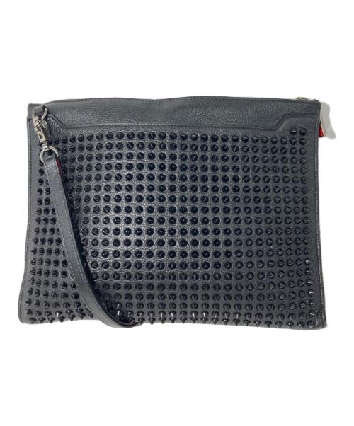 Christian Louboutin（クリスチャン・ルブタン）Christian Louboutin (クリスチャン・ルブタン) スタッズクラッチショルダーバッグ ブラックの古着・服飾アイテム