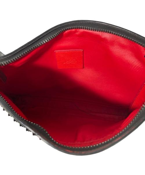 Christian Louboutin（クリスチャン・ルブタン）Christian Louboutin (クリスチャン・ルブタン) スタッズクラッチショルダーバッグ ブラックの古着・服飾アイテム