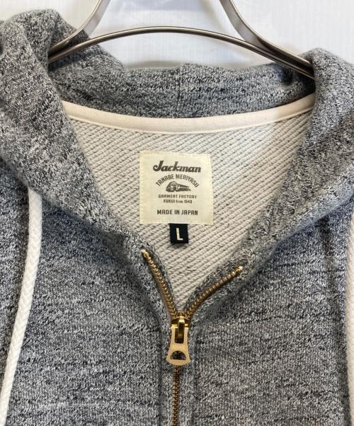 JACKMAN（ジャックマン）jackman (ジャックマン) GG Sweat Parka グレー サイズ:Lの古着・服飾アイテム