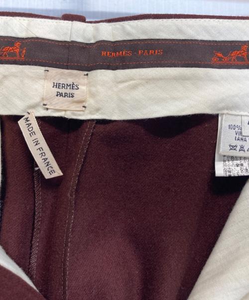 HERMES（エルメス）HERMES (エルメス) ウールスラックス ワインレッド サイズ:40の古着・服飾アイテム