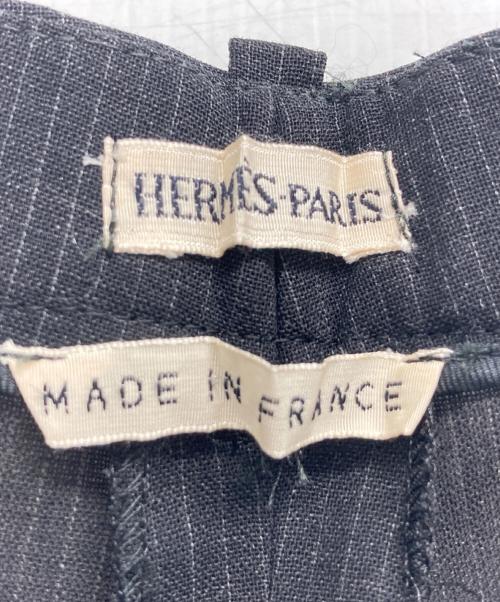 HERMES（エルメス）HERMES (エルメス) ストライプスラックス ブラック サイズ:40の古着・服飾アイテム