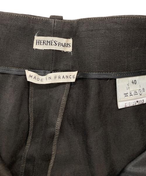 HERMES（エルメス）HERMES (エルメス) リネンスラックス ブラウン サイズ:40の古着・服飾アイテム