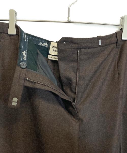 HERMES（エルメス）HERMES (エルメス) ウールスラックス ブラウン サイズ:42の古着・服飾アイテム