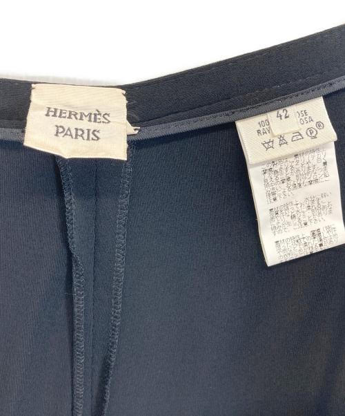 HERMES（エルメス）HERMES (エルメス) ステッチデザインパンツ ブラック サイズ:42の古着・服飾アイテム