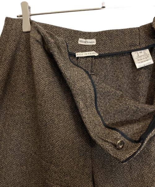 HERMES（エルメス）HERMES (エルメス) 総柄パンツ ブラウン サイズ:40の古着・服飾アイテム