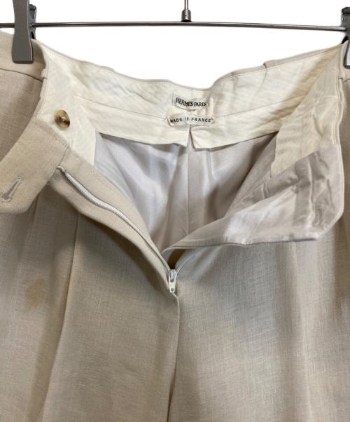 HERMES（エルメス）HERMES (エルメス) リネンパンツ ベージュ サイズ:40の古着・服飾アイテム