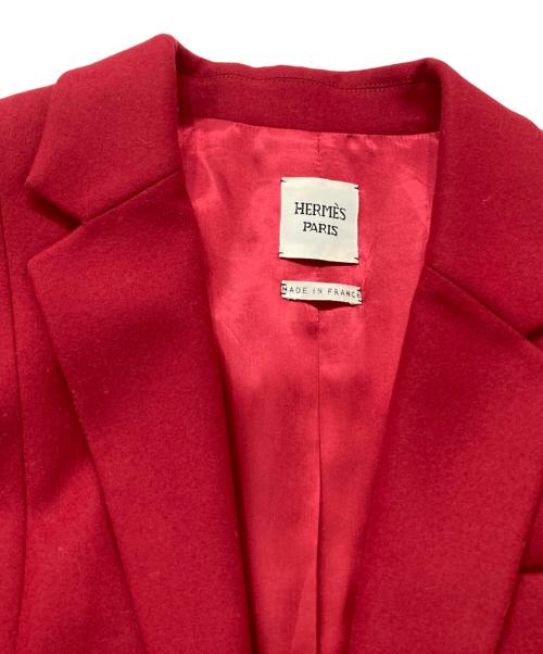 HERMES（エルメス）HERMES (エルメス) テーラードジャケット レッド サイズ:44の古着・服飾アイテム