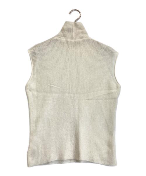 HERMES（エルメス）HERMES (エルメス) カシミヤノースリーブニット ホワイト サイズ:MEの古着・服飾アイテム