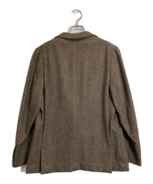 HERMES（エルメス）HERMES (エルメス) カシミヤ混Hボタンテーラードジャケット ブラウン サイズ:38の古着・服飾アイテム