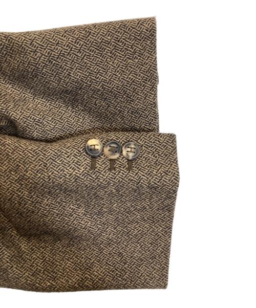 HERMES（エルメス）HERMES (エルメス) カシミヤ混Hボタンテーラードジャケット ブラウン サイズ:38の古着・服飾アイテム