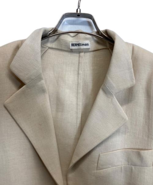 HERMES（エルメス）HERMES (エルメス) Hボタンリネンジャケット ベージュ サイズ:40の古着・服飾アイテム