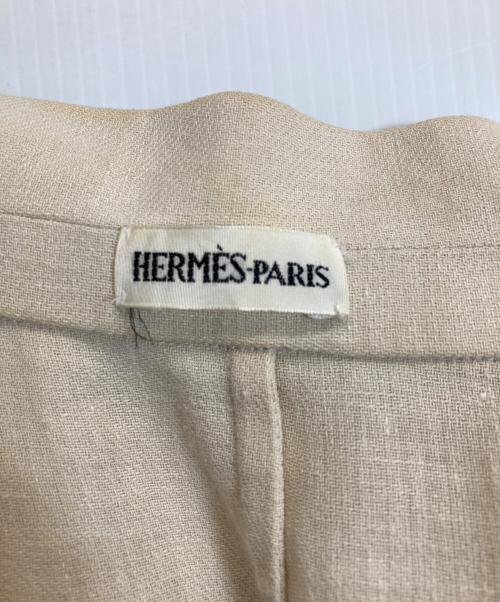 HERMES（エルメス）HERMES (エルメス) Hボタンリネンジャケット ベージュ サイズ:40の古着・服飾アイテム