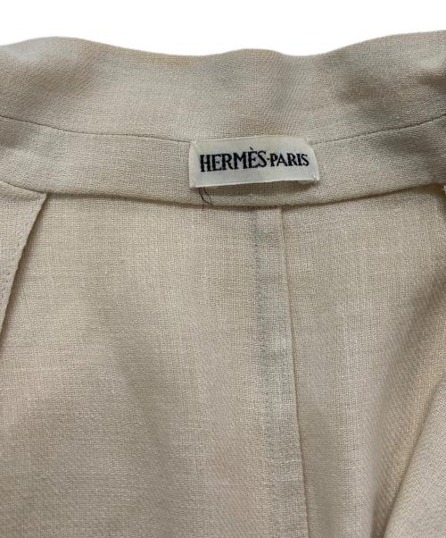 HERMES（エルメス）HERMES (エルメス) Hボタンリネンジャケット ベージュ サイズ:40の古着・服飾アイテム