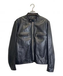 VANSON（バンソン）の古着「シングルライダースジャケット」｜ブラック
