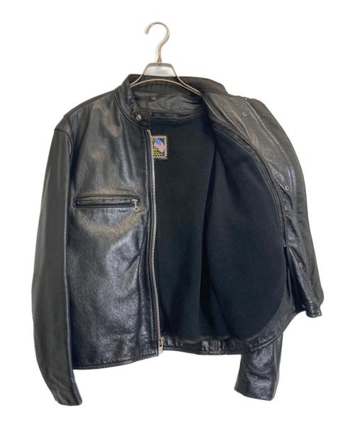 VANSON（バンソン）VANSON (バンソン) シングルライダースジャケット ブラック サイズ:44の古着・服飾アイテム