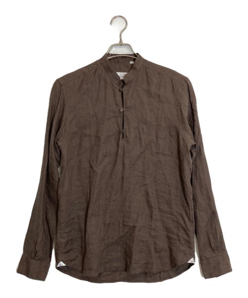 Massimo d Augusto（マッシモダウグスト）Massimo d Augusto (マッシモダウグスト) リネンカットソー ブラウン サイズ:Sの古着・服飾アイテム