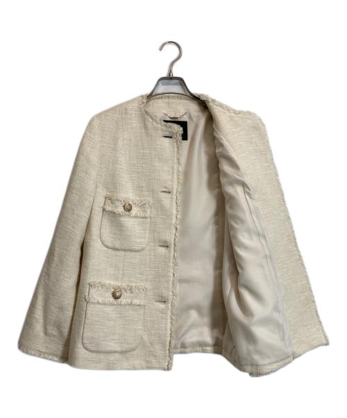allureville（アルアバイル）allureville (アルアバイル) ツイードジャケット アイボリー サイズ:2の古着・服飾アイテム