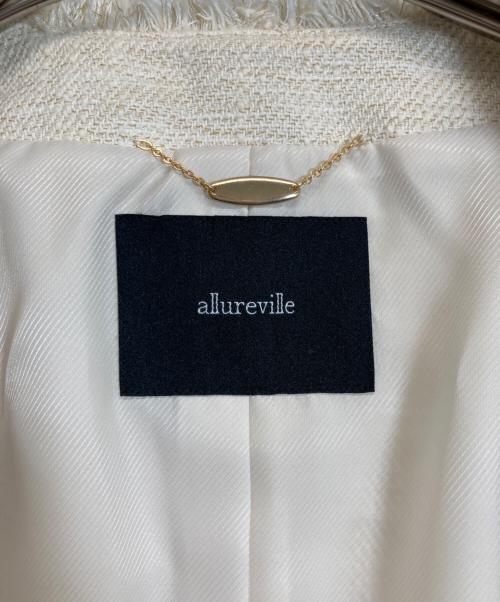 allureville（アルアバイル）allureville (アルアバイル) ツイードジャケット アイボリー サイズ:2の古着・服飾アイテム
