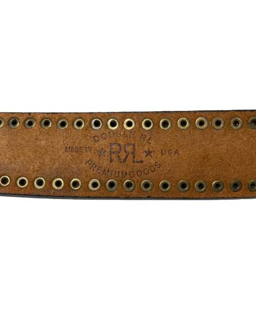 RRL（ダブルアールエル）RRL (ダブルアールエル) レザースタッズベルト ブラウンの古着・服飾アイテム