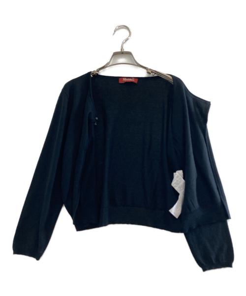 Max Mara Studio（マックスマーラ ストゥディオ）Max Mara Studio (マックスマーラ ストゥディオ) シルク混ニットカーディガン ブラック サイズ:Lの古着・服飾アイテム