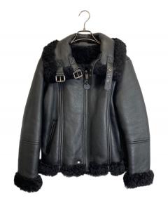 中古・古着通販】GUESS (ゲス) シングルライダースジャケット ブラック