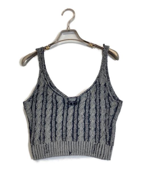 DIESEL（ディーゼル）DIESEL (ディーゼル) ロゴニットビスチェ グレー サイズ:Mの古着・服飾アイテム