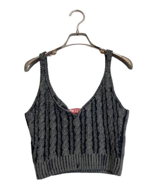 DIESEL（ディーゼル）DIESEL (ディーゼル) ロゴニットビスチェ グレー サイズ:Mの古着・服飾アイテム