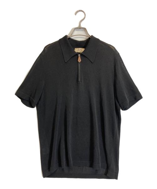 HERMES（エルメス）HERMES (エルメス) ハーフジップシャツ ブラック サイズ:Sの古着・服飾アイテム
