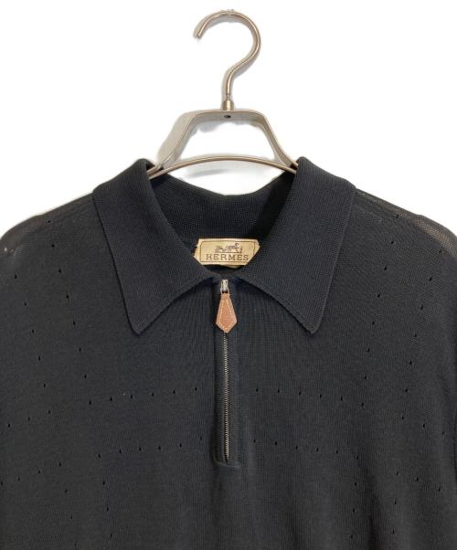 HERMES（エルメス）HERMES (エルメス) ハーフジップシャツ ブラック サイズ:Sの古着・服飾アイテム