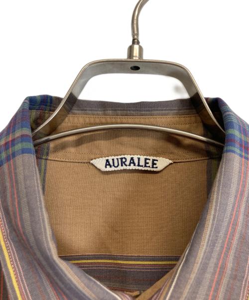 AURALEE（オーラリー）AURALEE (オーラリー) SUPER LIGHT WOOL CHECK SHIRTS ブラウン サイズ:4の古着・服飾アイテム