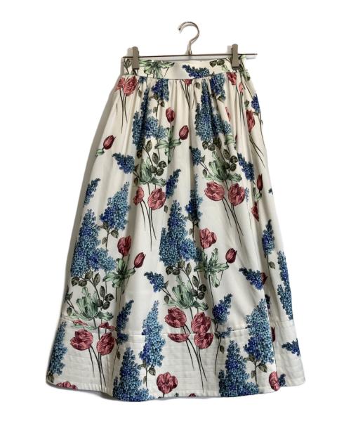 Loulou Willoughby（ルルウィルビー）Loulou Willoughby (ルルウィルビー) RATTIボタニカルフラワースカート アイボリー サイズ:Sの古着・服飾アイテム