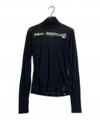 MM6 Maison Margielaエムエムシックスメゾンマルジェラ）の古着「Logo Printed High Neck Top」｜ブラック