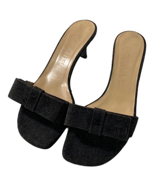 CHANEL（シャネル）CHANEL (シャネル) デニムリボンサンダル グレー サイズ:361/2の古着・服飾アイテム