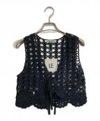 LE CIEL BLEUルシェルブルー）の古着「Hand-Crocheted Lace Vest」｜ブラック