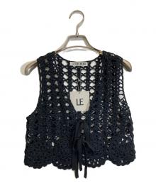 LE CIEL BLEU（ルシェルブルー）の古着「Hand-Crocheted Lace Vest」｜ブラック