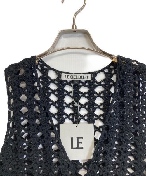LE CIEL BLEU（ルシェルブルー）LE CIEL BLEU (ルシェルブルー) Hand-Crocheted Lace Vest ブラック サイズ:Sの古着・服飾アイテム