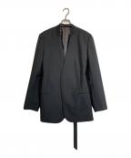 LE CIEL BLEUルシェルブルー）の古着「Double Breast Collarless Jacket」｜ブラック