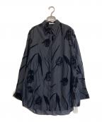 IRENEアイレネ）の古着「Flocky Print Shirt」｜ブラック