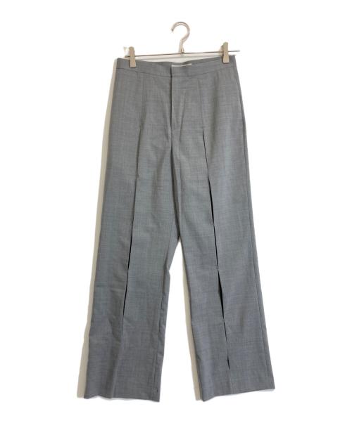 LE CIEL BLEU（ルシェルブルー）LE CIEL BLEU (ルシェルブルー) Slim Flare Pant w/Sheer Detail グレー サイズ:Mの古着・服飾アイテム