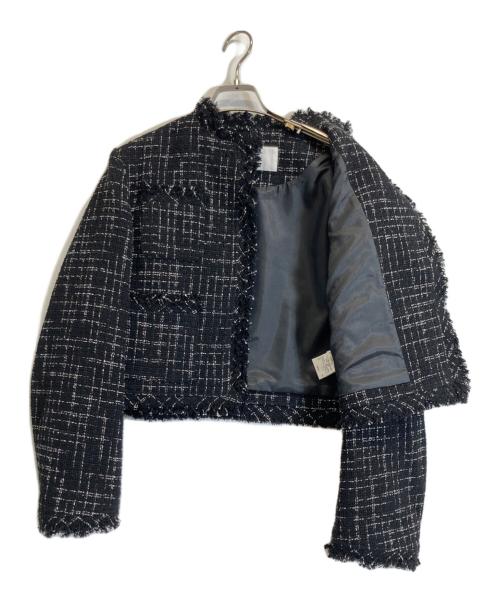 LE CIEL BLEU（ルシェルブルー）LE CIEL BLEU (ルシェルブルー) Lustro Tweed Jacket ブラック サイズ:Sの古着・服飾アイテム